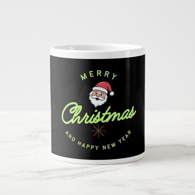 Merry Christmas and Happy New Year Large Coffee Mug (Front)