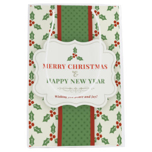 Merry Christmas and Happy New Year Medium Gift Bag
