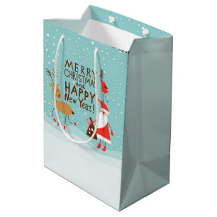 Merry Christmas and Happy New Year Medium Gift Bag