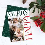Merry Christmas and Happy New year, Modern 4 photo Holiday Card<br><div class="desc">Merry Christmas and Happy New year. Bold typographic 4 photo Christmas card. Custom minimal modern design. Perfect holiday greeting card 4 photo collage</div>