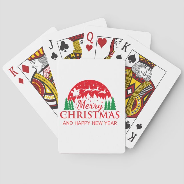Merry Christmas And Happy New Year  Playing Cards (Back)