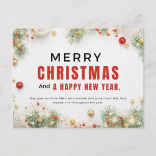 Merry Christmas and Happy New Year Postcard
