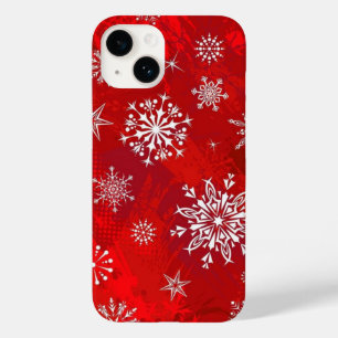 merry christmas and happy new year red snowflake Case-Mate iPhone 14 case