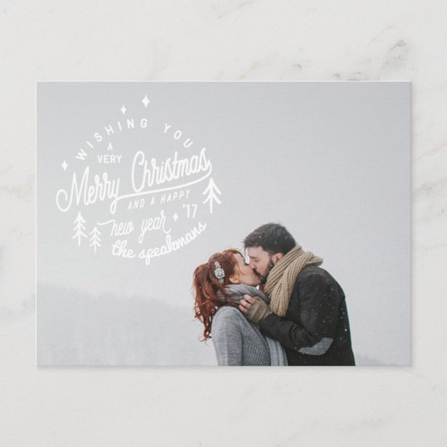 merry christmas and happy new year retro postcard (Front)