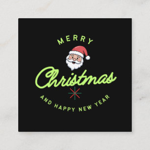 Merry Christmas and Happy New Year Square Business Card