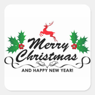 Merry Christmas and happy new year  Square Sticker