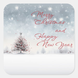 Merry Christmas and Happy New Year sticker