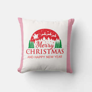 Merry Christmas And Happy New Year  Throw Pillow