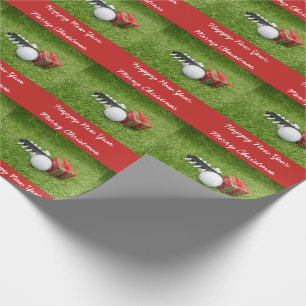 Merry Christmas and Happy New Year to golfer Wrapping Paper