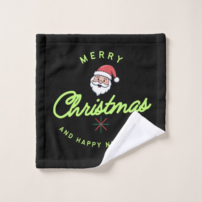 Merry Christmas and Happy New Year Wash Cloth (Wash Cloth)