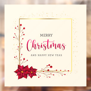 Merry Christmas and Happy New Year Window Cling