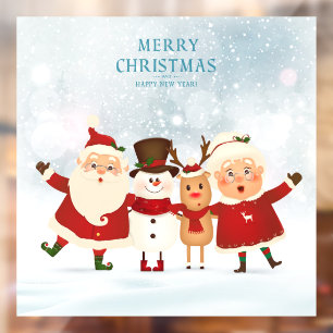 Merry Christmas and Happy New Year Window Cling