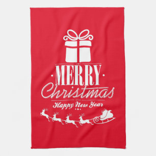 Merry Christmas and Happy New Year with Santa Kitchen Towel