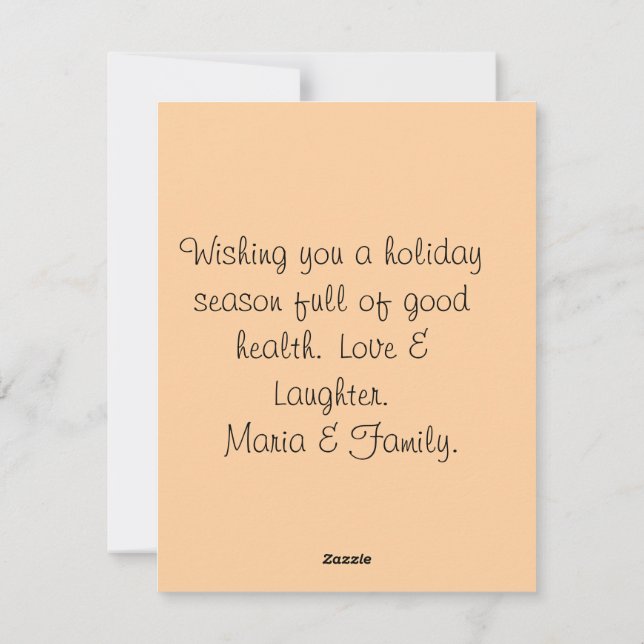 Merry christmas and holidays card greeting (Back)