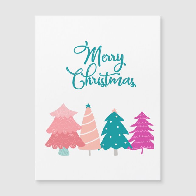 merry christmas and pink christmas trees notebook (Front)