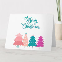 merry christmas and pink christmas trees notebook