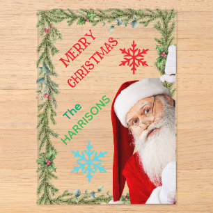 Merry christmas and santa personalize acrylic invitations