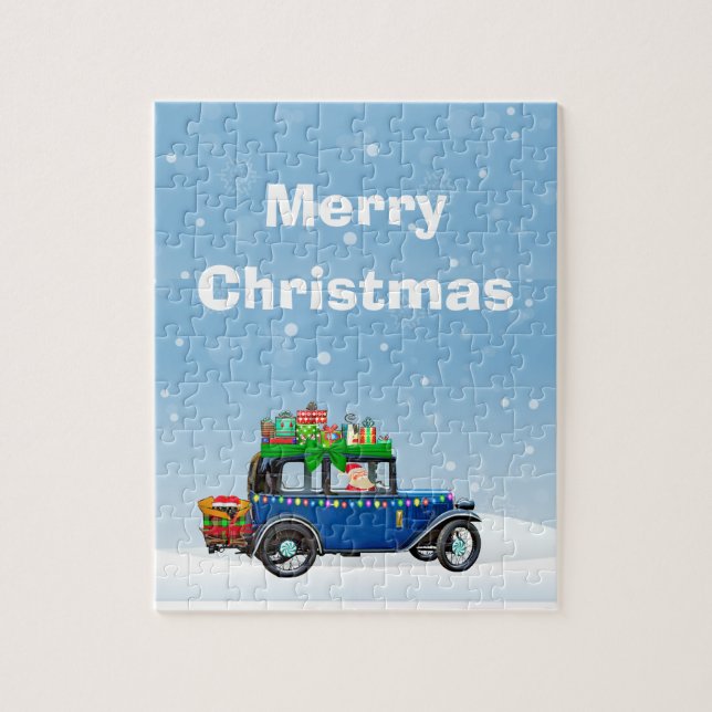 Merry Christmas and Santa puzzle (Vertical)