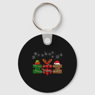 Merry Christmas And Snowflakes Autism Merry Christ Keychain