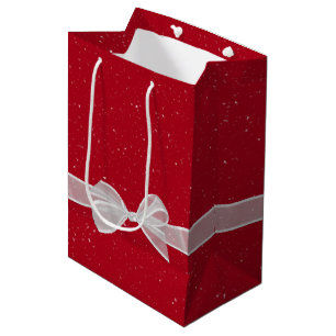 Merry Christmas and Snowflakes  Medium Gift Bag