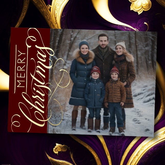 Merry Christmas and Your Photo Foil Holiday Card (Creator Uploaded)