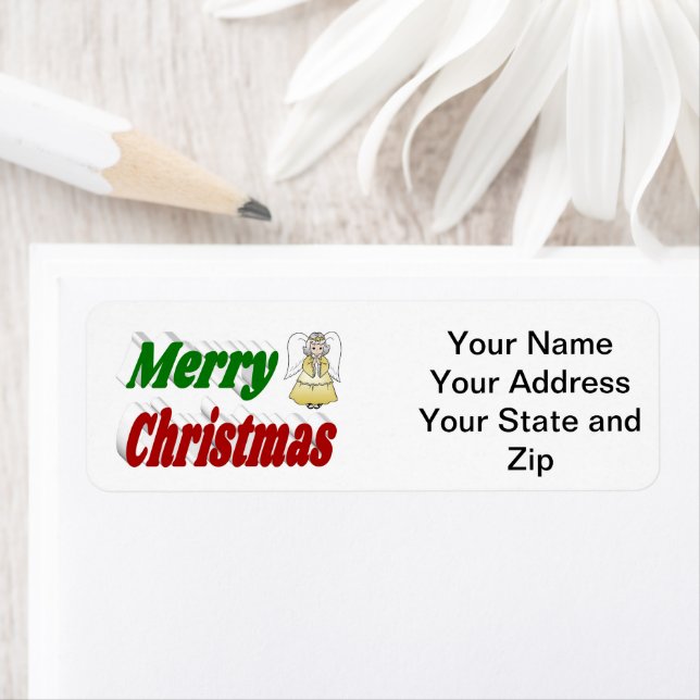 Merry Christmas Angel red green typography (Insitu)