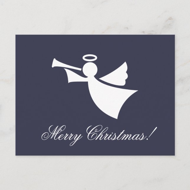 Merry Christmas angel silhouette postcards (Front)