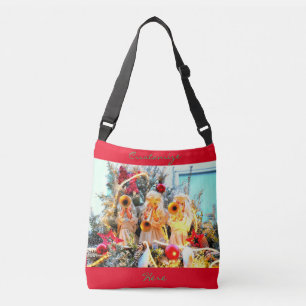 merry christmas angels trumpeting crossbody bag
