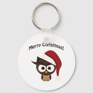 Merry Christmas Angry Owl Keychain