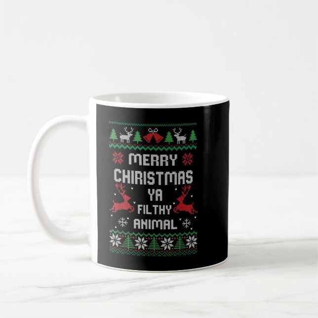 Merry Christmas Animal Filthy Ya  Copy Coffee Mug (Left)