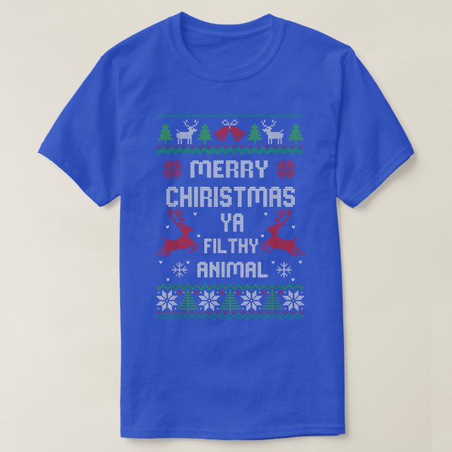 Merry Christmas Animal Filthy Ya  T-Shirt (Design Front)