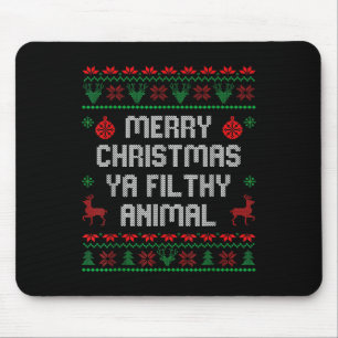 Merry Christmas Animal Filthy Ya Xmas Family Pajam Mouse Pad