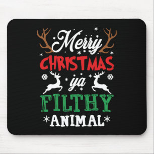 Merry Christmas Animal Filthy Ya Xmas Pajama  Mouse Pad