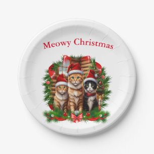 Merry Christmas Animals Paper Plate