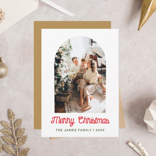 Merry Christmas Arch Photo Family Holiday Card (Creator Uploaded)