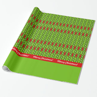 Merry Christmas! Argyle Stripes Red & Green Custom Wrapping Paper