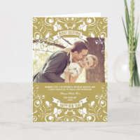 Merry Christmas Art Nouveau Floral Flourish Photo