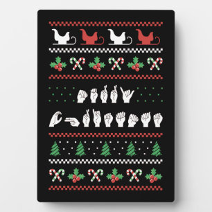 Merry Christmas - ASL American Sign Language I Plaque