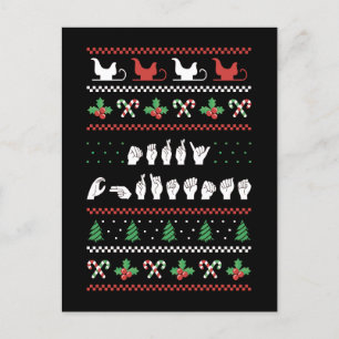 Merry Christmas - ASL American Sign Language I Postcard