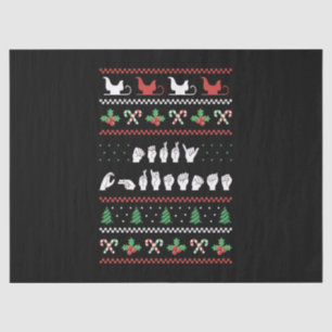 Merry Christmas - ASL American Sign Language I Tissue Paper