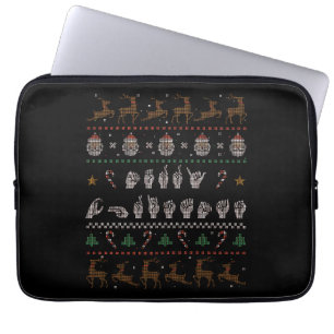Merry Christmas - ASL American Sign Language II Laptop Sleeve