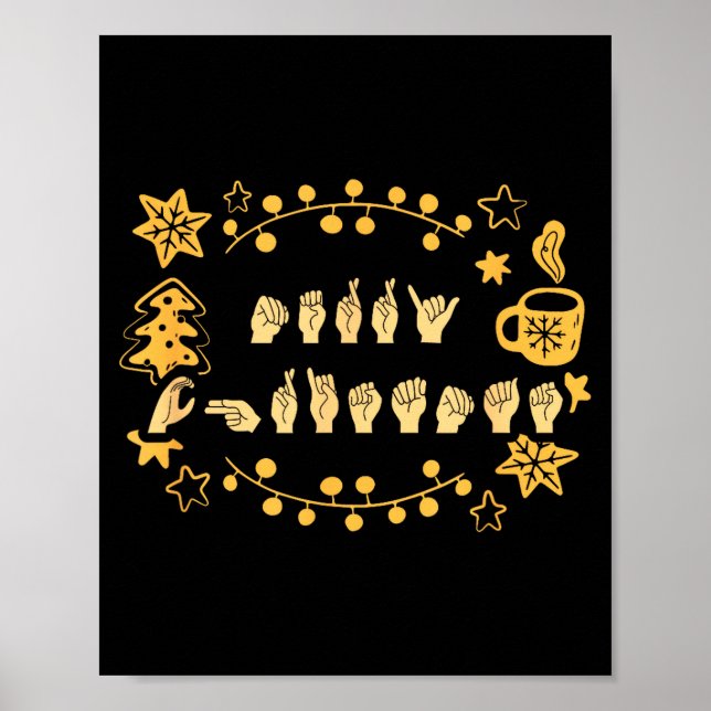 Merry Christmas Asl Sign Language Deaf Sped Women  (Front)