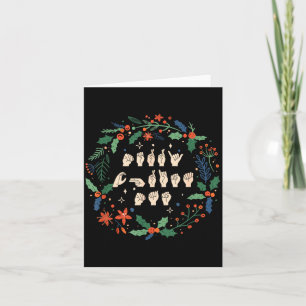 Merry Christmas Asl Sign Language Deaf Sped Women  Card