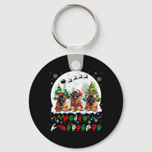 Merry Christmas Asl Sign Language Three Santa Leon Keychain