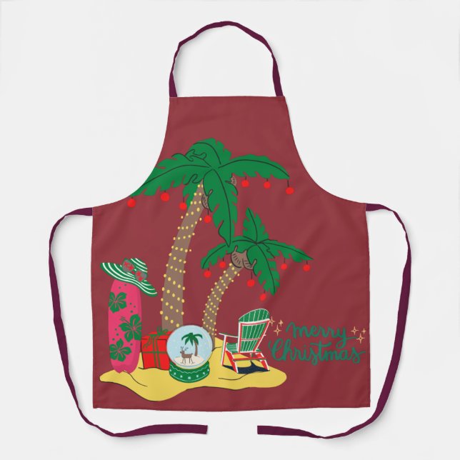 Merry Christmas at the Beach  Apron (Front)