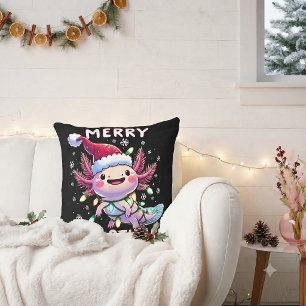 Merry Christmas Axolotl Lights Axolotlmas Tree Fleece Blanket
