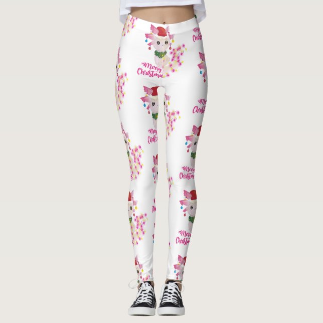 merry christmas axolotl santa leggings (Front)