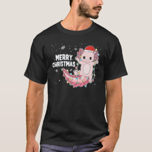 Merry Christmas Axolotl Xmas Lights Salamander  1 T-Shirt