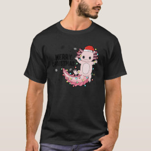 Merry Christmas Axolotl Xmas Lights Salamander T-Shirt