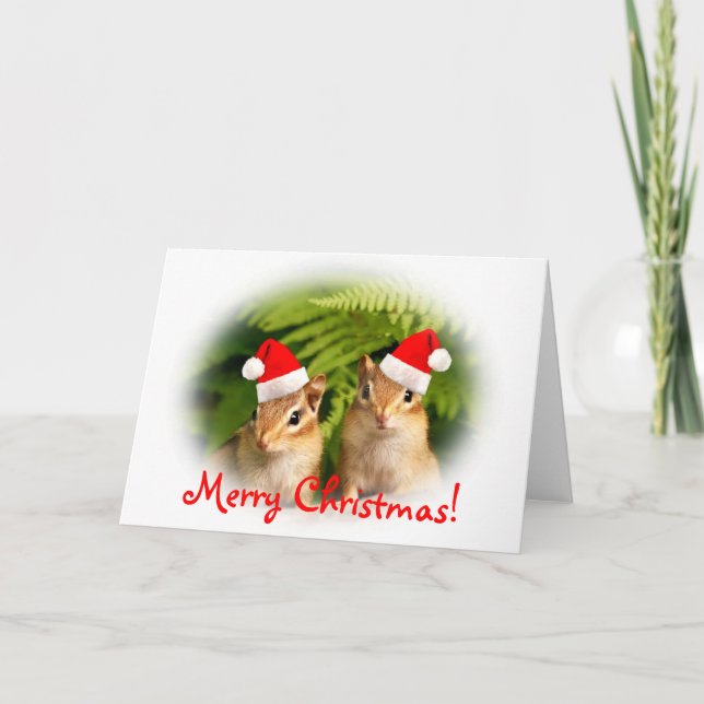 Merry Christmas Baby Chipmunks Card (Front)